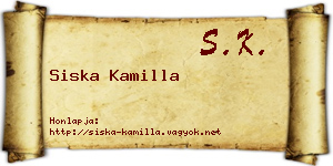 Siska Kamilla névjegykártya